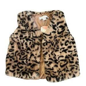 Leopard Print Faux Fur Vest for Kids